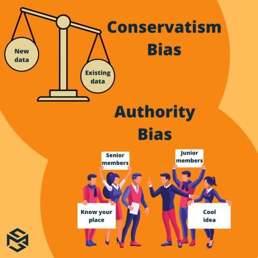 Conservatism bias and Authority bias